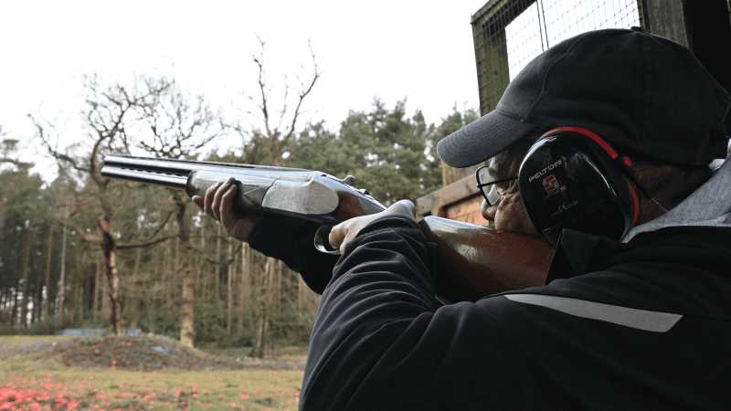 SFB team member showing how its done at Manchester clay pigeon club