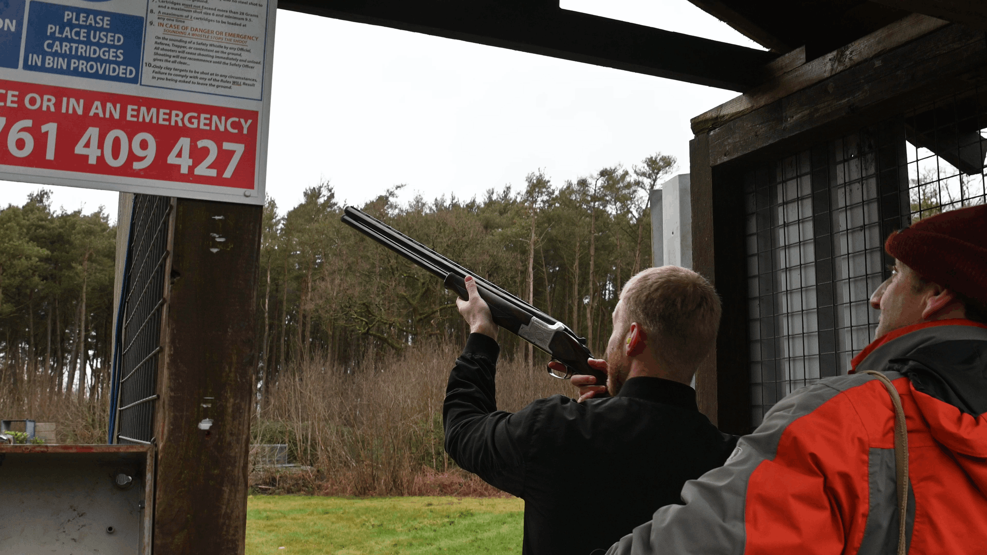 Like father like son. in the trap sat Manchester clay pigeon club